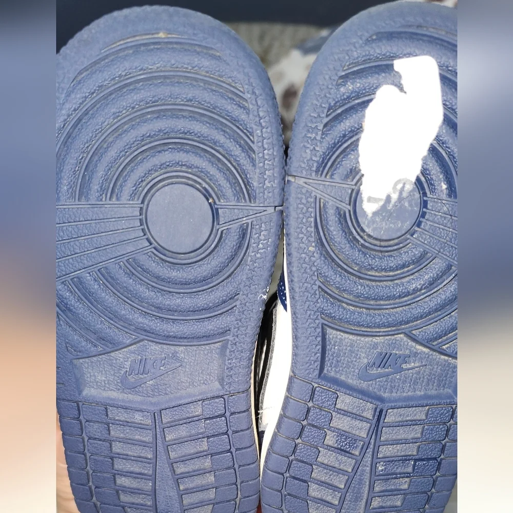 Toddlers Baby Nike Air Jordan 1 Retro High OG (TD) NAVY/WHITE (FD1413 401) - Picture 4 of 8